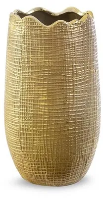 Zdjęcie produktu dla Wazon ceramiczny SELMA brązowo-złoty 18x18x32 cm