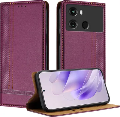 Produktbild von Handyhülle für itel P40 Leder Flip Klappbare Schutzhülle mit Standfunktion Lila