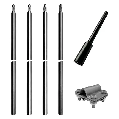 Produktbild von Tiefenerder Niro V4A SET 4x1000mm Ø20mm Inklusive SDS-Max Schlagkopf & Klemme
