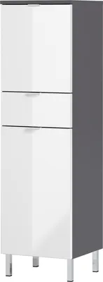 Produktbild von Midischrank "415" in anthrazit | weiss mit 2 Türen und 2 Einlegeböden. Abmessungen (BxHxT) 34x120x34 cm