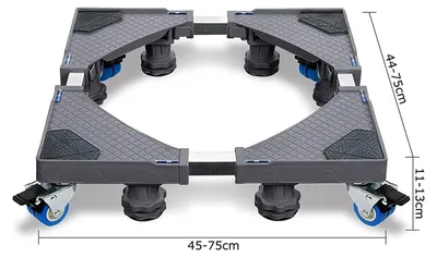 Image de ACXIN Socle de machine à laver avec 8 pieds+4 roues, Socle de machine à laver réglable avec fonction antidérapante (Noir)