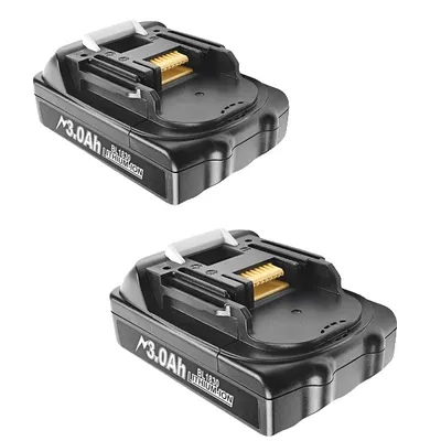 Image de Batterie rechargeable, haute capacité 90Ah, indicateur LED, 18V, pack de 2 3000mAh