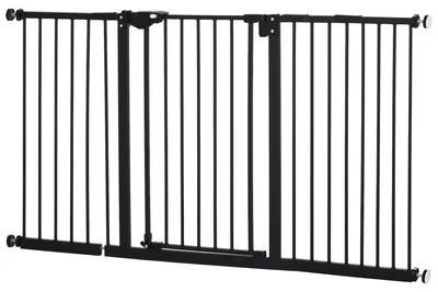 Immagine prodotto di Cancelletto di Sicurezza per Animali Domestici 74-152,3 cm in Metallo Nero