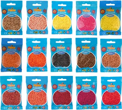 Produktbild von Hama Set mit 30.000 Mini-Bügelperlen warme Farben