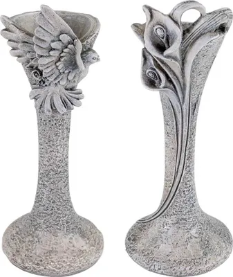 Produktbild von Grabvasen verziert Grabschmuck 2er Set Friedhofsvasen Ø 6x17