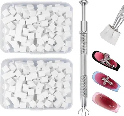 Produktbild von Famanu Nail Art Schwammpinsel für perfektes Farbverlauf - 200 Stück