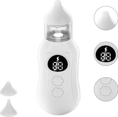 Produktbild von Elektrischer Baby-Nasensauger mit 2 Silikon-Saugaufsätzen – 9 Saugstufen, wiederaufladbar, ideal für Neugeborene und Säuglinge.