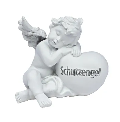 Produktbild von Engel mit Herz Schutzengel Skulptur Engelfigur Grab Deko Figur Grabschmuck