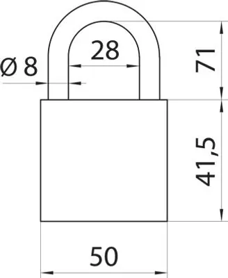 Zdjęcie produktu dla GERDA BRASS LINE S50 (KMZ) kłódka trzpieniowa, szekla 80 mm, mosiądz, opakowanie blister
