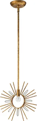 Produktbild von Pendelleuchte Metall B: 30,5 cm H: max. 127 cm in Schwarz Gold E27 Modern Kristall Hängelampe
