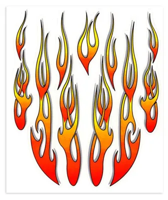 Productafbeelding van 4R Quattroerre.it, sticker/autosticker, vlammotief, 20 x 24 cm, rood