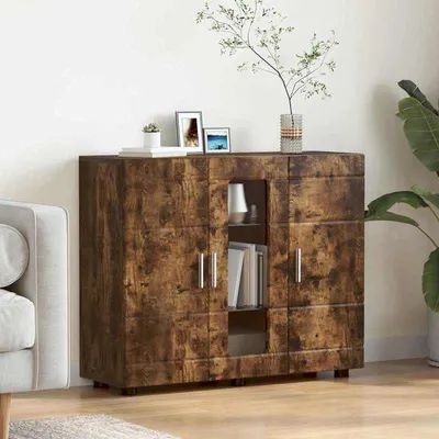 Image de Buffet et meuble de rangement en bois massif, idéal pour le salon, la chambre et la cuisine