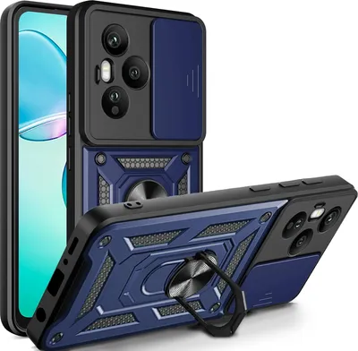 Produktbild von Outdoor Panzer Hülle für Honor 400 Pro Handyhülle mit Slide Kameraschutz Ringhalter in Blau