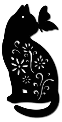 Produktbild von Wanddekoration Katze - Silhouettenkunst - Metallskulptur zum Aufhängen - 30,5x15,5 cm