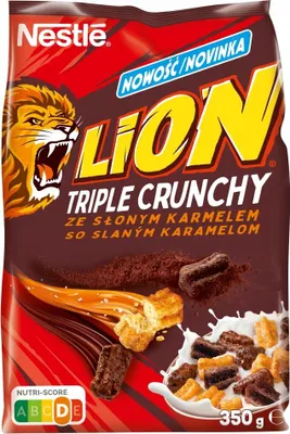 Obrázek produktu pro Karamelové snídaňové vločky Nestlé Lion Triple Crunchy 350 g