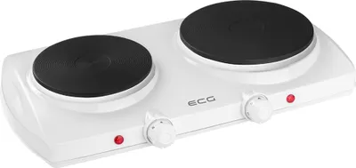 Produktbild von ECG EV 2512 White | Doppelkochplatte | 2 Platten mit einem Durchmesser von 185 mm und 155 mm |