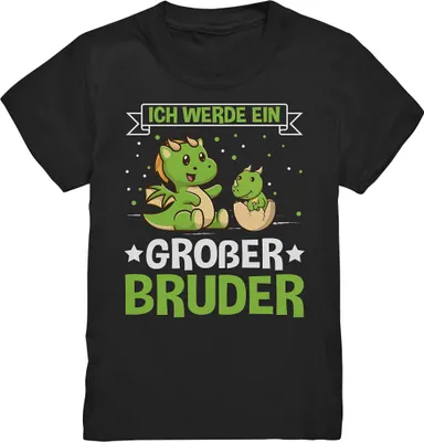 Produktbild von Ich werde ein Großer Bruder Dinos Shirt – Black / 122/128 (7-8)