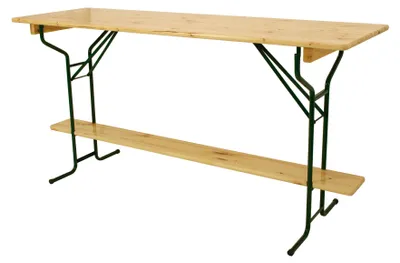 Produktbild von Stehtisch klappbar 220cm rechteckig Höhe 110cm Stahl und Massivholz lackiert