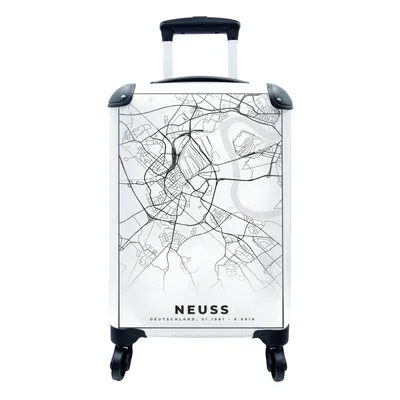 Produktbild von MuchoWow® Koffer Handgepäck Trolley Rollkoffer Kleine Reisekoffer mit 4 Rollen - Karte - Karte von Neuss - Stadt Neuss - Cabin Size < 55x40x23 cm & 55x40x20 cm - Fotokoffer - Kabinenkoffer - Boardgepäck - Reise-Box - Reisekoffer - Reisegepäck - Koffer mit Bild - Trolley für Kinder