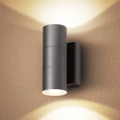 LED-Außenwandleuchte IP65, Aluminium, Up-Down, GU10, grau