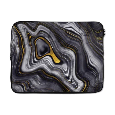 Produktbild von MuchoWow® Laptop Hülle 17 Zoll Laptoptasche Steine - Achat - Geode - Marmor - Zipper - Schutzabdeckung