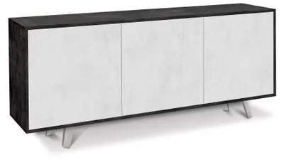 Immagine prodotto di Mobile 3 Ante 177x74x41 cm Ossido Nero/Ossido Bianco