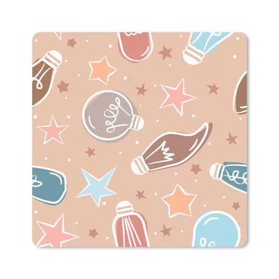 Produktbild von MuchoWow® Mauspad Mousepad Karikatur - Pastell - Lampe 20x20 cm - Mousepads - Maus Mat - Pad - Mausunterlage - Desk Mat - Bureauartikeln