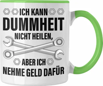 Produktbild von Trendation - KFZ Mechaniker Geschenk Lustig Tasse Automechaniker Handwerker Mechatroniker Werkstatt Tasse (Grün)