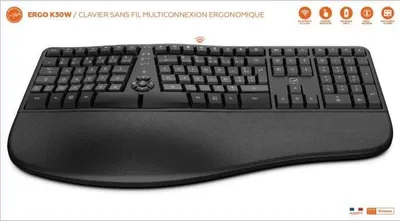 Obrázok produktu pre Bezdrôtová ergonomická klávesnica MOBILITY LAB K30W, AZERTY, viacero pripojení, nabíjanie cez USB-C, čierna
