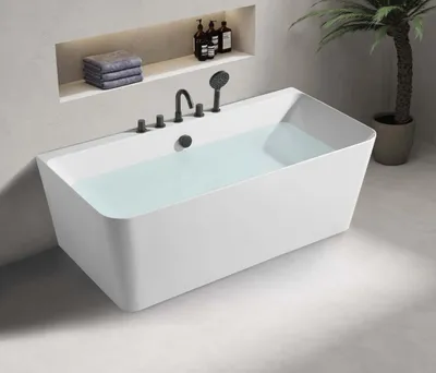 Produktbild von Weiße Badewanne Badezimmer Standbadewanne Acryl Wanne Luxus Wannenbad