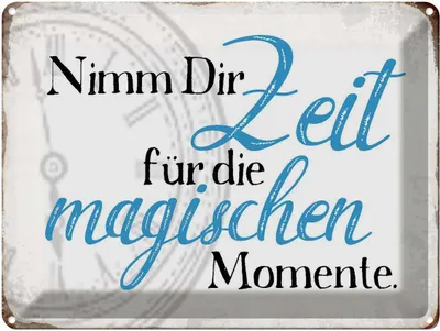 Produktbild von vianmo Blechschild 30x40 cm nimm Zeit für magische Momente Spruch Zitat
