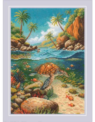 Produktbild von Riolis Kreuzstich Stickpackung "Unter Wasser", Zählmuster, 21x30cm