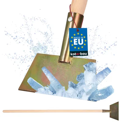 Immagine prodotto di KOTARBAU® Raschietto per ghiaccio 15x17 cm Acciaio zincato Spingi ghiaccio Manico in legno 110 cm Raschietto per ghiaccio Cippatore per ghiaccio Spingi attrezzi da giardino Raschietto a spinta Raschietto per terra Raschietto per erbacce Raschietto per erbacce Raschietto per ghiaccio