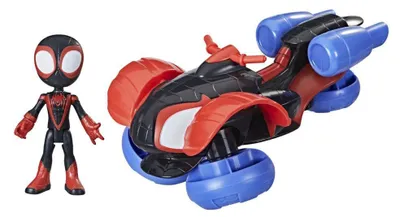 Immagine prodotto di Hasbro, Spidey Miles-Morales Disney Junior Figurina con Techno-Racer Trasformabile 2 in 1, Blau / Rot