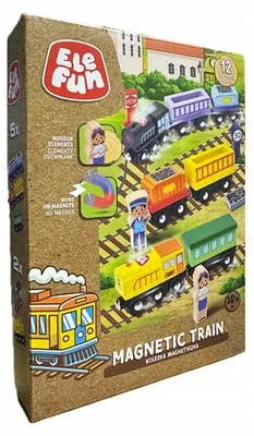 Produktbild von Elefun Holz-Magnet-Eisenbahn-Set 12 Teile