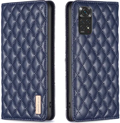 Produktbild von Redmi Note 11 4G Hülle, Elegant Bookstyle Flip Leder Kartenfächer Schutzhülle mit Ständer für Xiaomi Redmi Note 11 4G / Note11S Blau