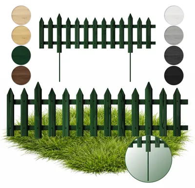 Produktbild von Floranica 1 STK 100 x 20 cm Grün mit Metallpfosten Gartenzaun Vorgartenzaun Steckzaun Zierzaun Lattenzaun