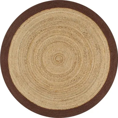 Produktbild von vidaXL Teppich Handgefertigt Jute mit Braunem Rand 90 cm