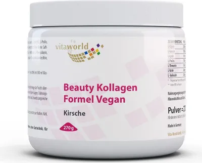 Produktbild von Vitaworld Beauty Kollagen Formel Vegan | 270 g | mit Biotin, Zink und Kupfer | Kirsch-Geschmack | vegan