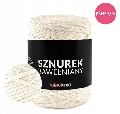 Produktbild von PREMIUM Makramee Garn von Kokonki 5mm 100m Creme