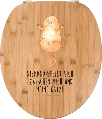 Produktbild von Mr. & Mrs. Panda WC Brille Katze Umarmen - Transparent - Geschenk, WC-Sitz, Liebe, Toilettendeckel, bambus sitz, Cats, Katzen, Klobrille, Familie, Deckel