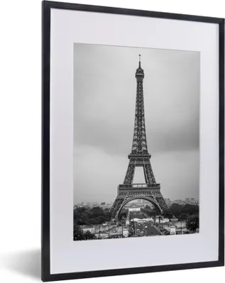 Produktbild von MuchoWow® MuchoWow® Gerahmtes Poster Der Eiffelturm 30x40 cm - Poster mit zchwarzem Bilderrahmen - Wandposter Schlafzimmer