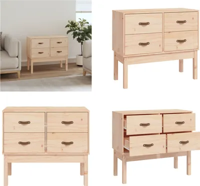 Produktbild von vidaXL Konsolenschrank 90x40x78 cm Massivholz Kiefer - Konsolenschrank - Konsolenschränke - Schrank - Beistellschrank