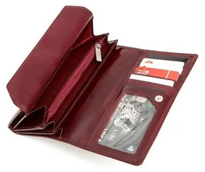 Produktbild von Burgunderrot Damen Lederbrieftasche, Damen Leder Geldbörse Belveder BW55
