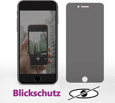 Produktbild von iPhone 7+ 8+ Plus Anti Spy Privacy Blickschutz Schutzglas Panzerfolie Hartglas 9H