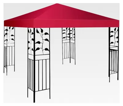 Produktbild von Ersatzdach für Pavillon 3x3m, wasserabweisendes Pavillondach, Bezug für Gartenpavillon, Abdeckung (Einzeldach, Weinrot)