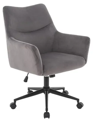 Produktbild von Carryhome Drehstuhl MALAGA, grau Velours, mit Rollen, 140 kg, 64x98x68 cm