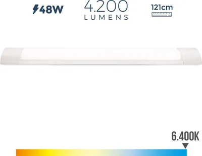 Image de Réglette Led 48w 6400k éclairage Puissant Lumière Froide Pour Ateliers Ou Garages. - Edm