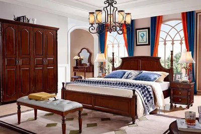 Produktbild von Designer Schlafzimmer Möbel 5tlg Set Bett Nachttische Kleiderschrank Bank Neu