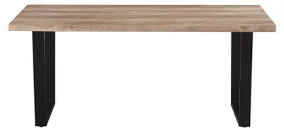 Productafbeelding van Eettafel ALTONIA – 180x90 cm – Mangohouteffect – Metalen poten – Industrieel en warm design